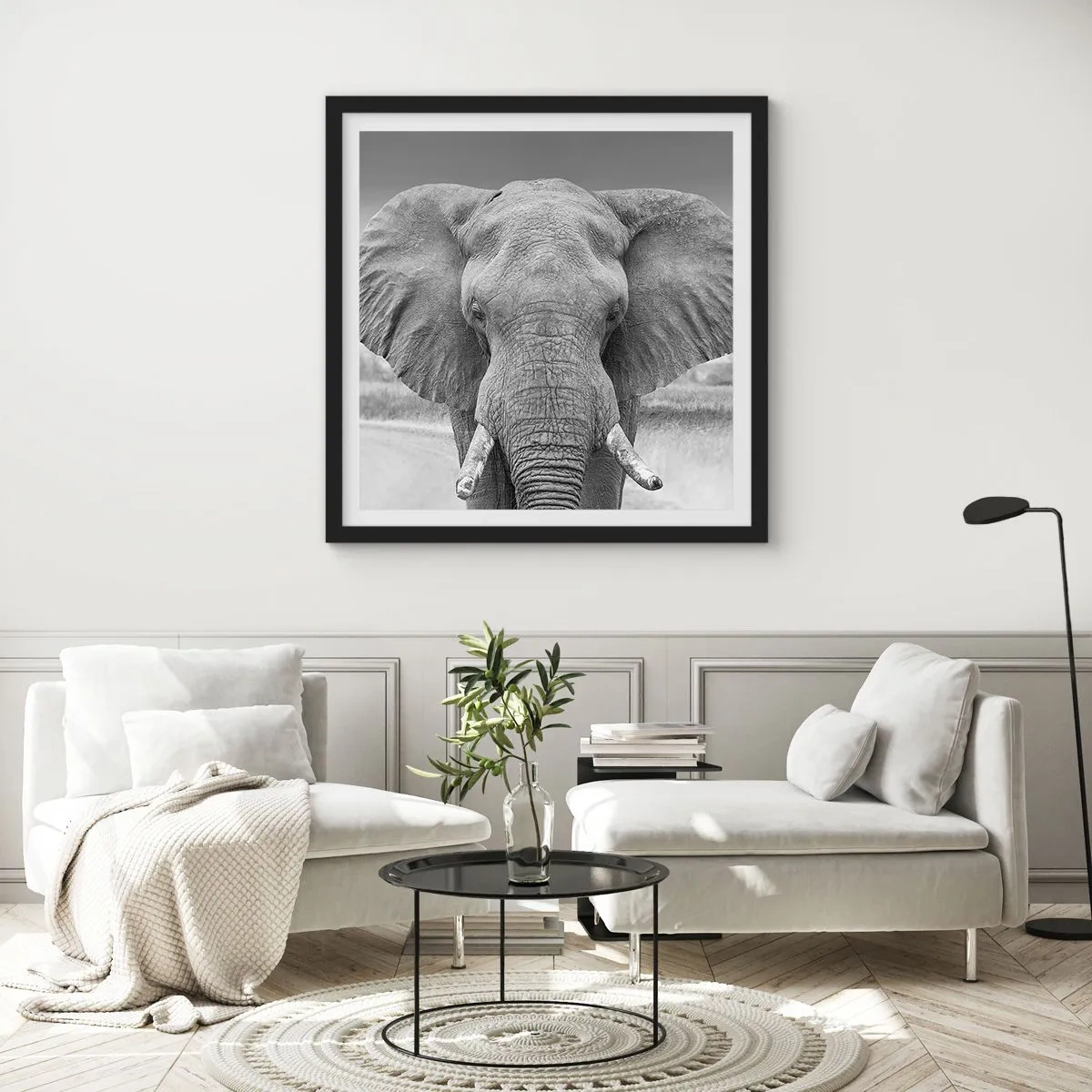 Plakat i sort ramme - Velkommen til min verden - 30x30 cm