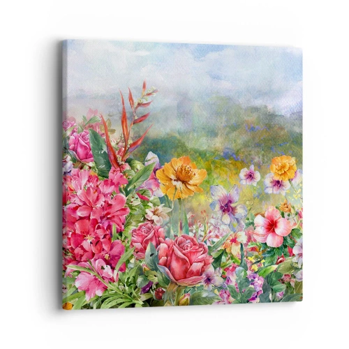 Lærredstryk - Billede på lærred - En have, der er gået amok - 40x40 cm