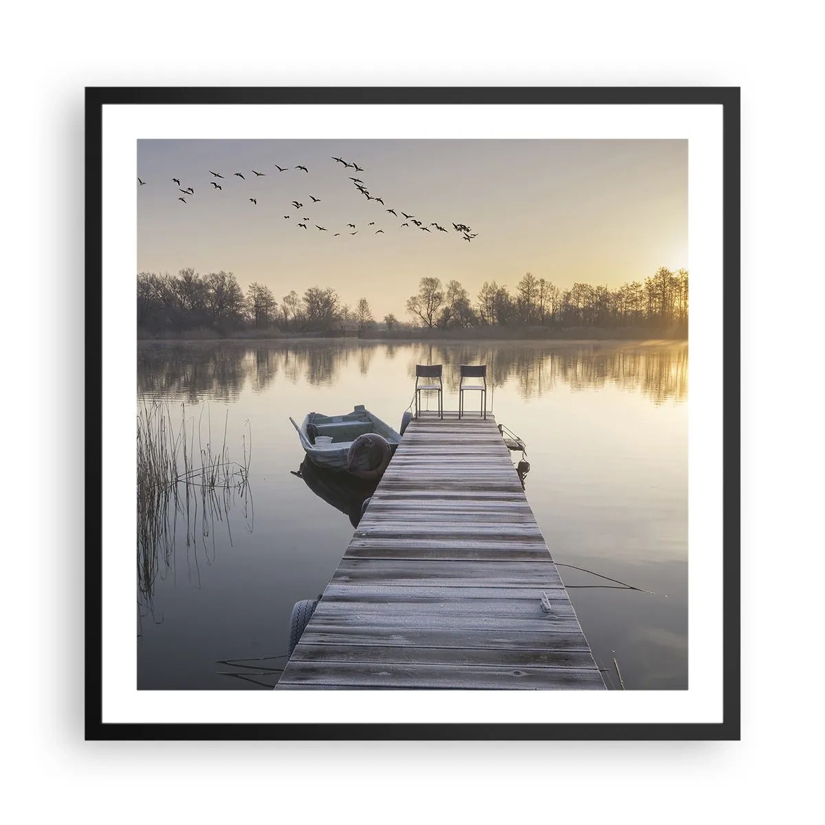 Plakat i sort ramme - Jeg kommer tilbage om et stykke tid - 60x60 cm