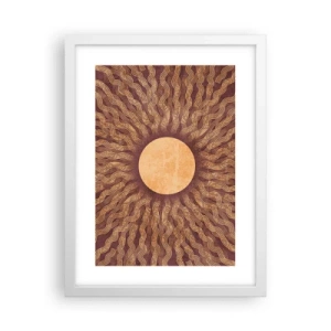 Plakat i hvid ramme - Ikon for solen - 30x40 cm