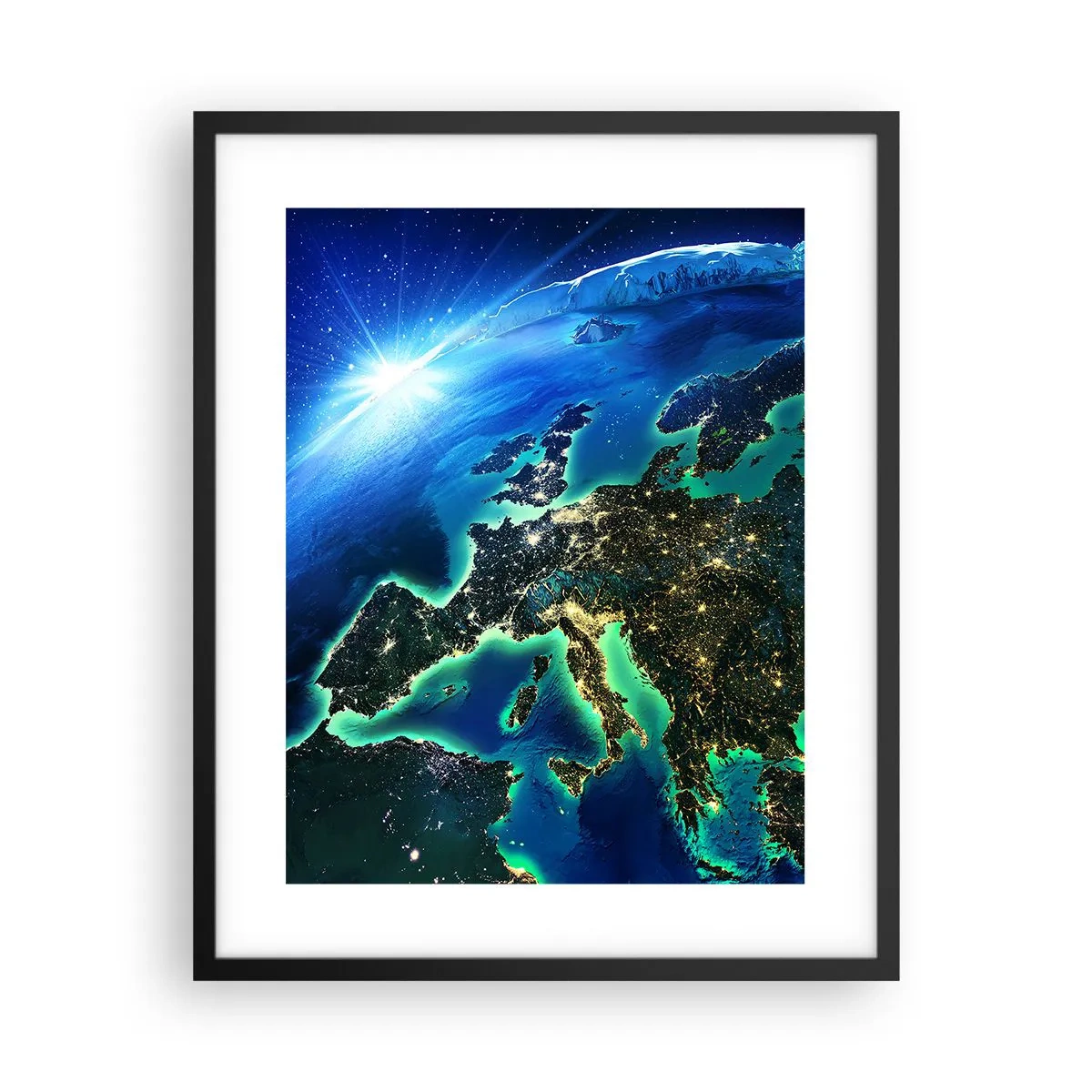 Plakat i sort ramme - Et funklende Europa - 40x50 cm