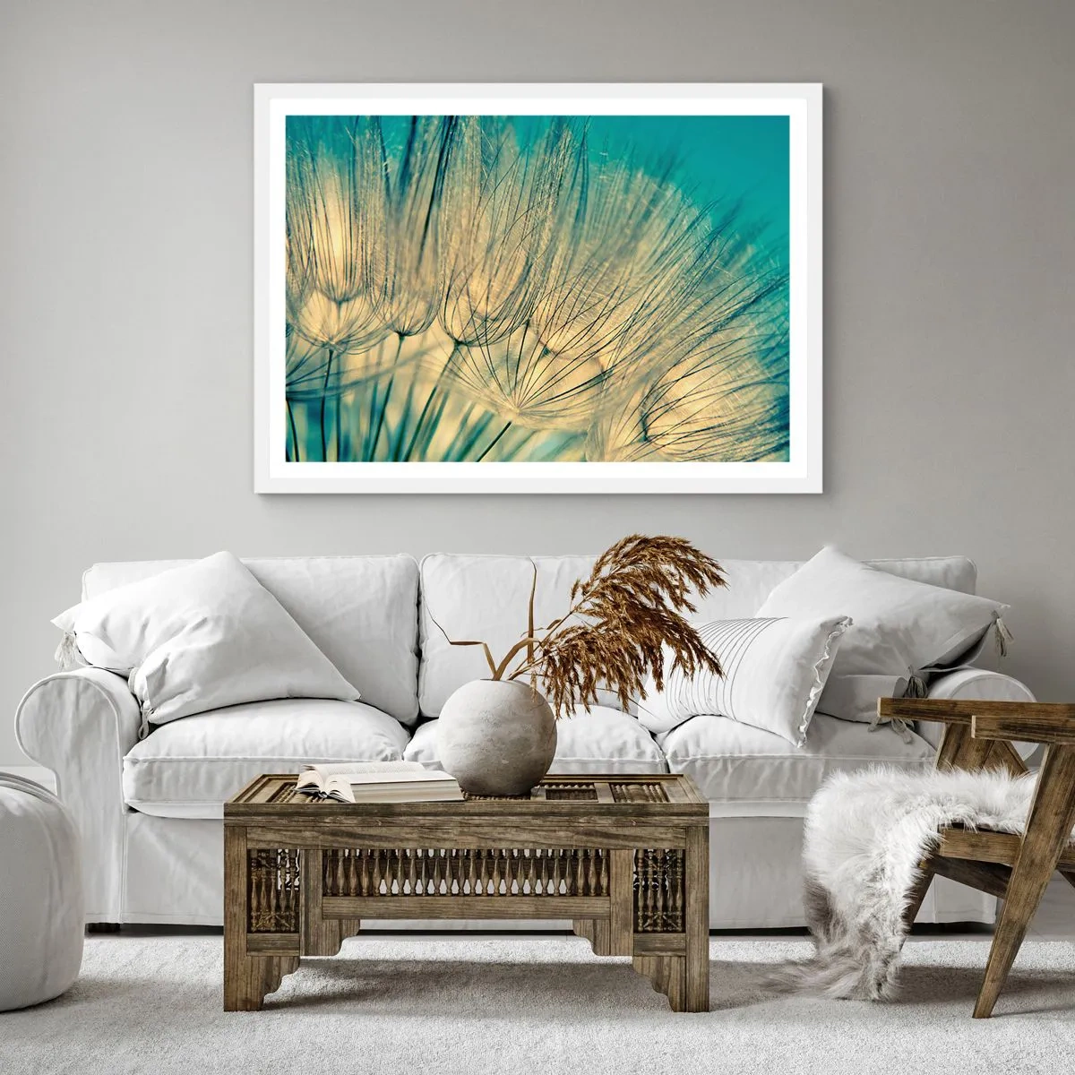 Plakat i hvid ramme - Venter på vinden - 30x30 cm