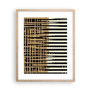 Plakat i ramme af lyst egetræ - Arkitektonisk abstraktion - 40x50 cm