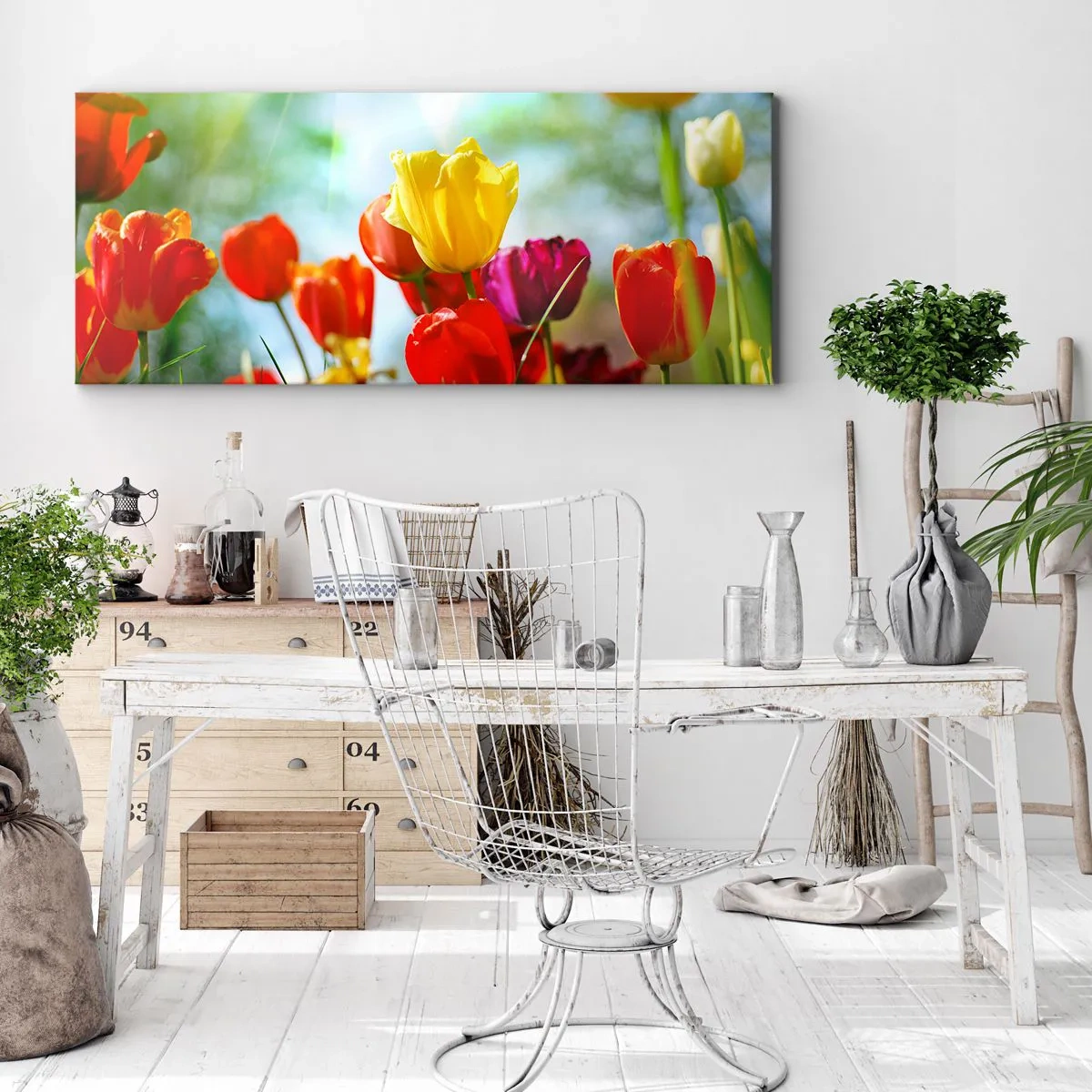Lærredstryk - Billede på lærred - Alle solens farver - 100x40 cm
