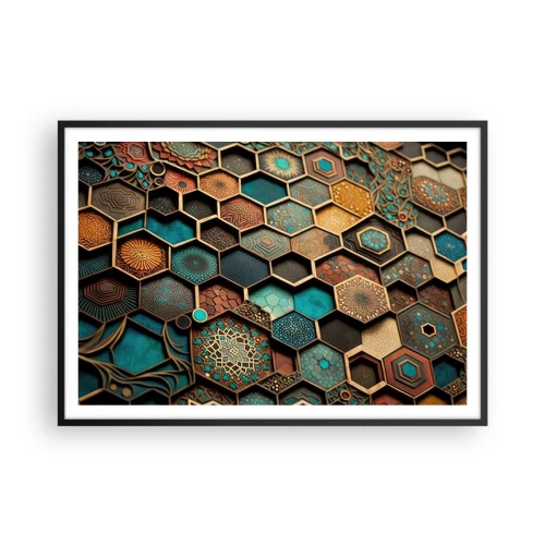 Plakat i sort ramme - Arabiske ornamenter - en variation - 100x70 cm