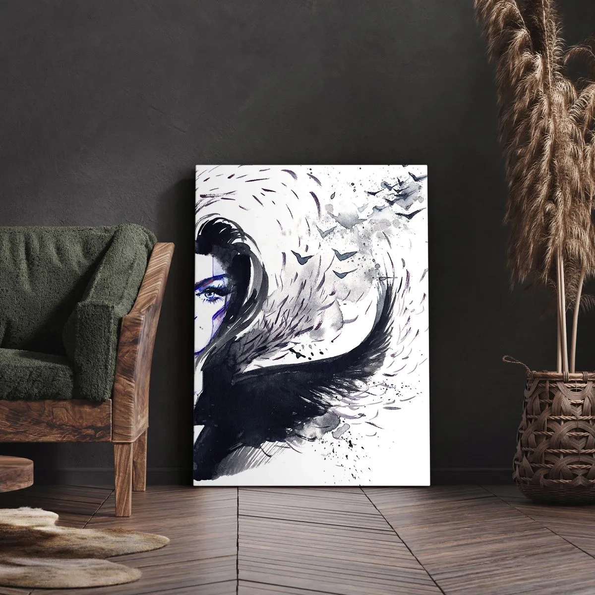 Lærredstryk - Billede på lærred - Dæmonisk og smuk - 50x70 cm