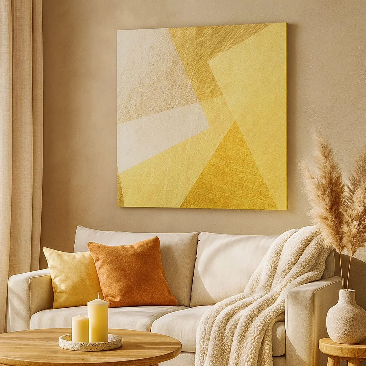 Lærredstryk - Billede på lærred - Geometriens vejr - 30x30 cm