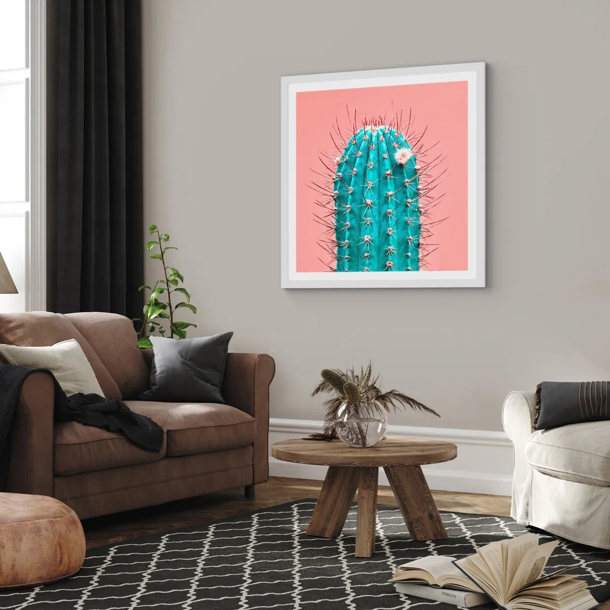 Plakat i hvid ramme - Bare se - 30x30 cm