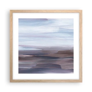 Plakat i ramme af lyst egetræ - Elementer: vand - 40x40 cm