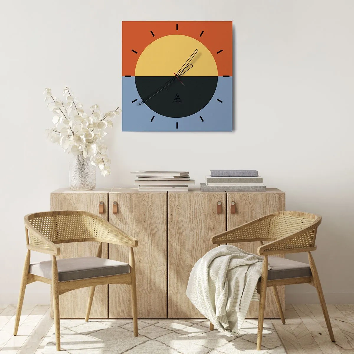 Vægur, Uret - En sammensætning af varme og kølighed - 30x30 cm