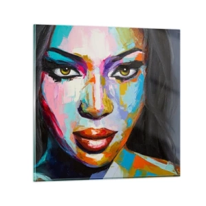 Billede på glas - Du kan ikke tage dine øjne fra - 60x60 cm