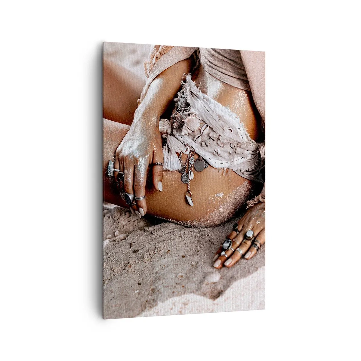 Lærredstryk - Billede på lærred - Kastet ud af bølgerne? - 80x120 cm