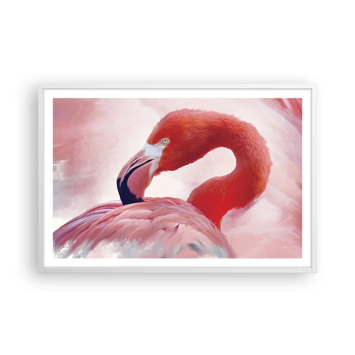 Plakat i hvid ramme - Fugleskønhed - 91x61 cm