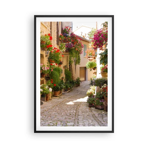 Plakat i sort ramme - I en strøm af blomster - 61x91 cm