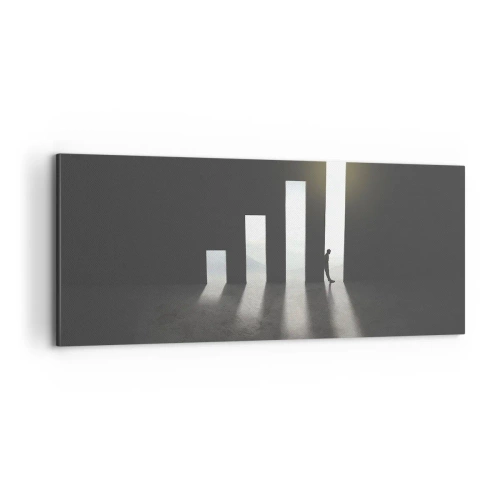 Lærredstryk - Billede på lærred - Succes - et indtryk - 100x40 cm