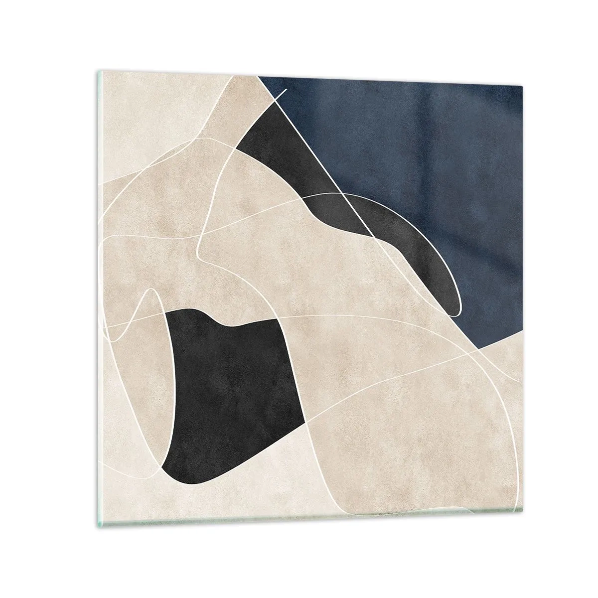 Billede på glas - Abstrakt komposition - kontrast af farver - 70x70 cm