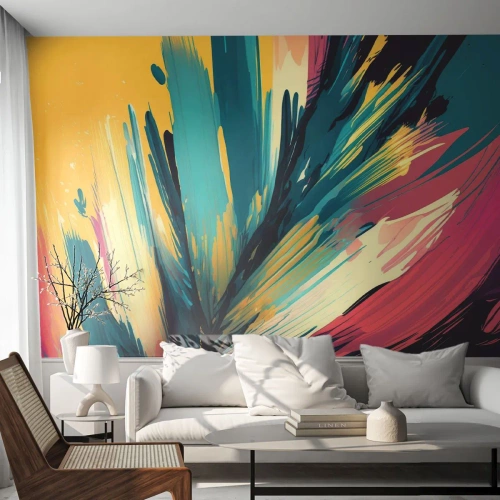 Fototapet Premium Canvas - Komposition - en eksplosion af glæde - Abstraktionisme, Stykke, Moderne - 200x140 cm