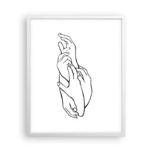 Plakat i hvid ramme - God berøring - 40x50 cm