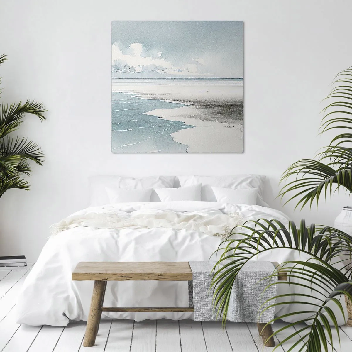 Lærredstryk - Billede på lærred - Blidt tidevand - 60x60 cm