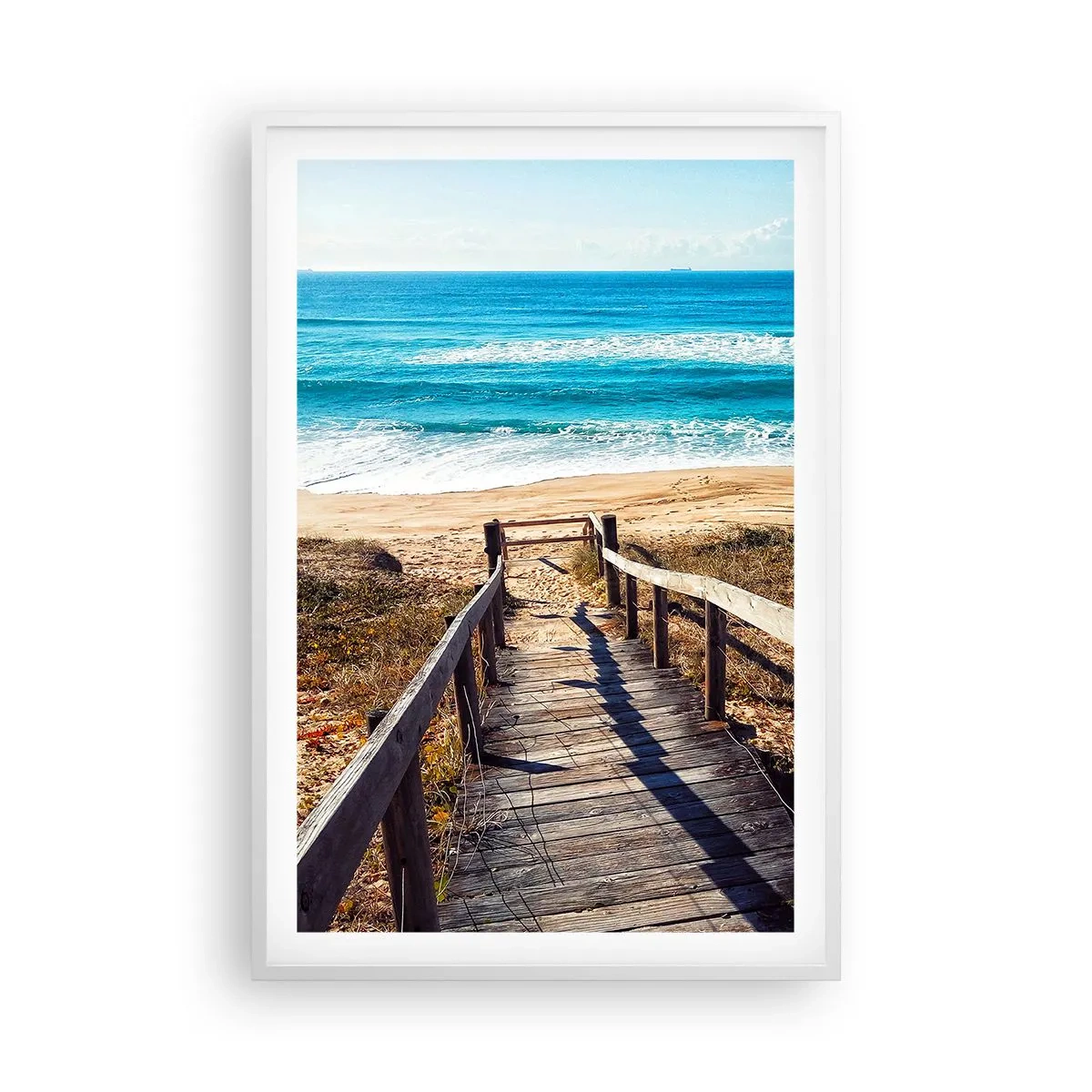 Plakat i hvid ramme - Løb! - 61x91 cm