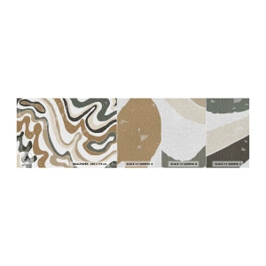 Prøve Fototapet Premium Canvas - Slyngninger af jordfarver - Abstraktion, Stykke, Boho - 100x30 cm