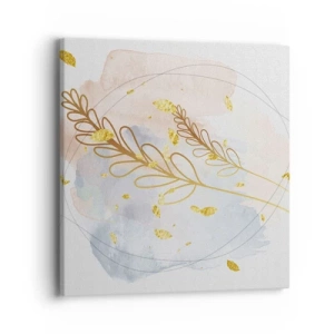 Lærredstryk - Billede på lærred - En gylden eksplosion - 40x40 cm