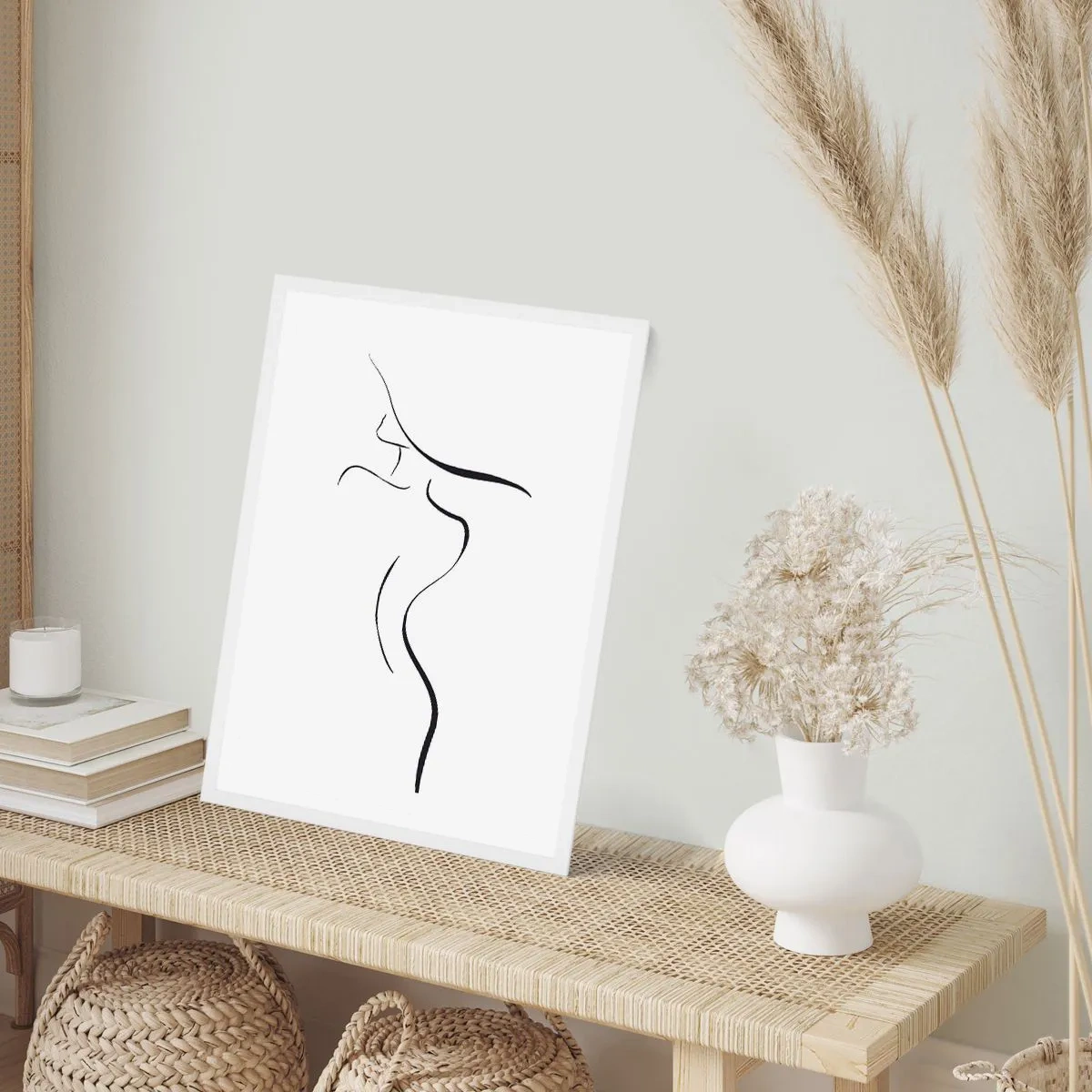 Plakat i hvid ramme - Flygtig som en bølge - 30x40 cm