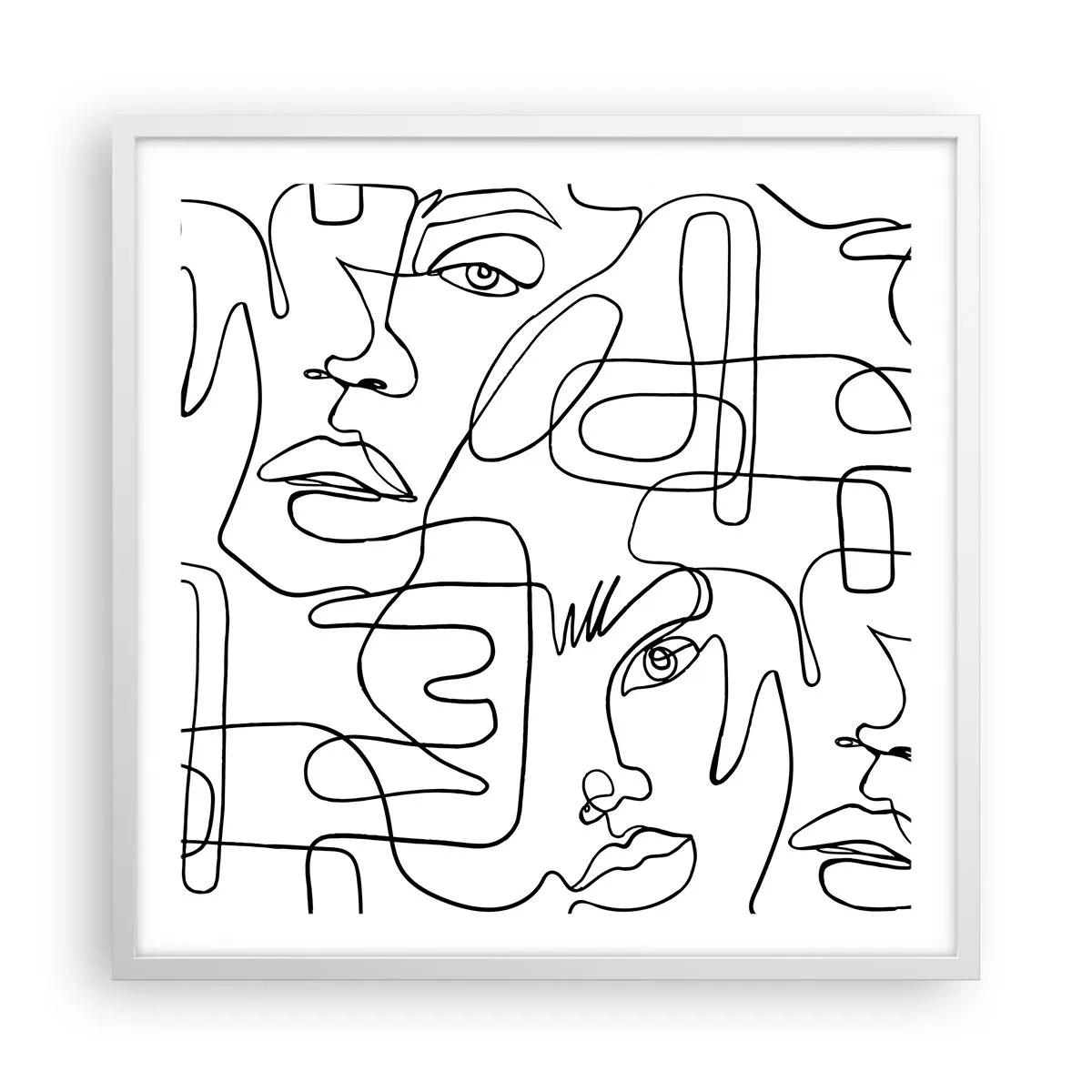 Plakat i hvid ramme - I sammenfiltrede følelser - 60x60 cm