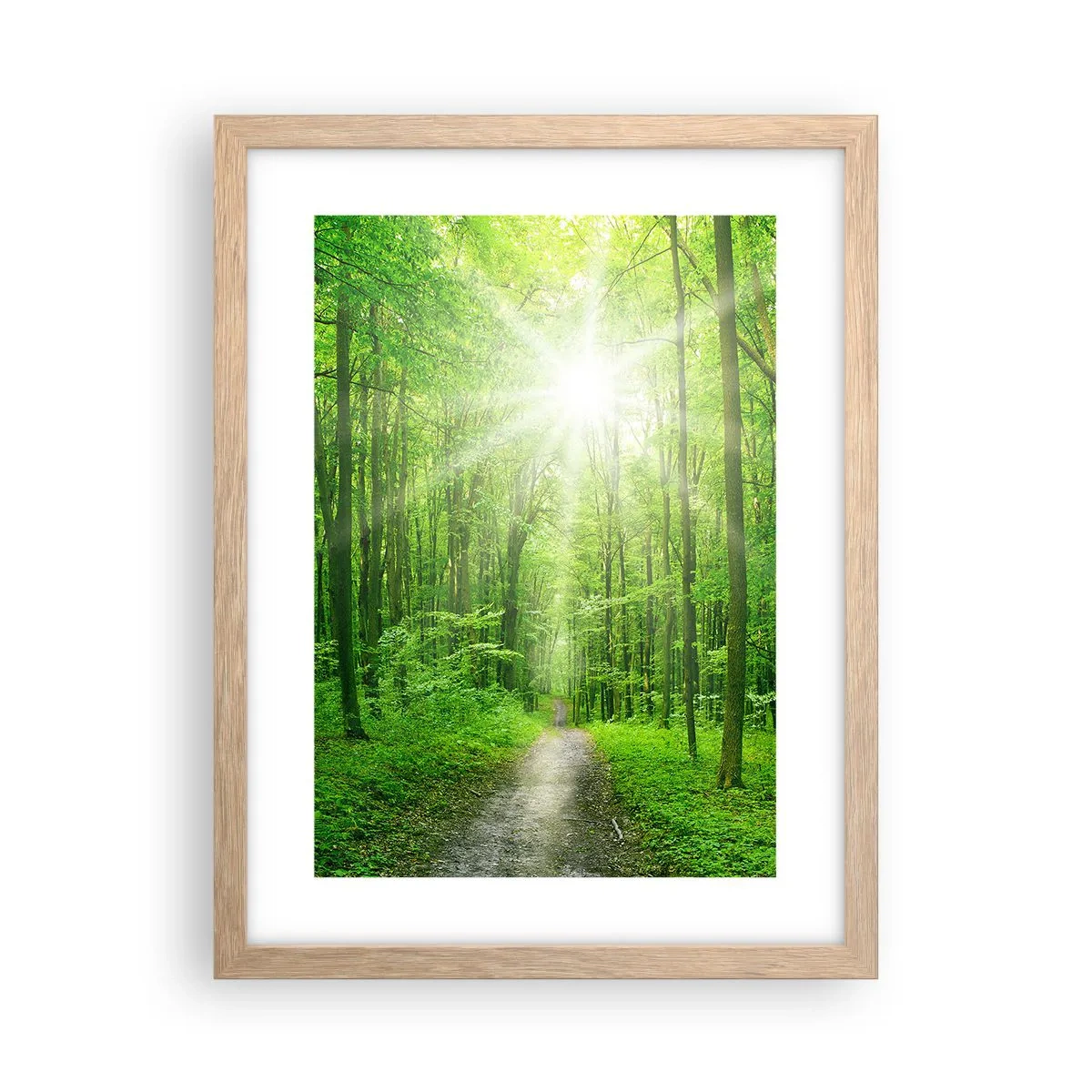 Plakat i ramme af lyst egetræ - Grøn katedral - 30x40 cm