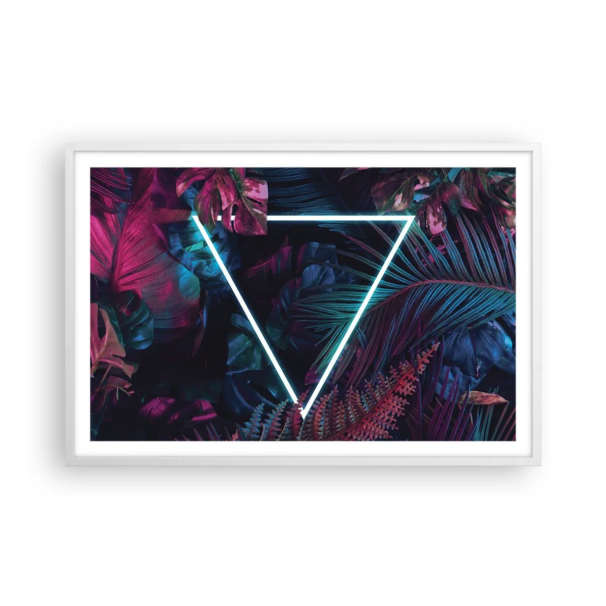 Plakat i hvid ramme - Have i disco-stil - 91x61 cm