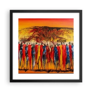 Plakat i sort ramme - Der, der, der, der går de - 40x40 cm