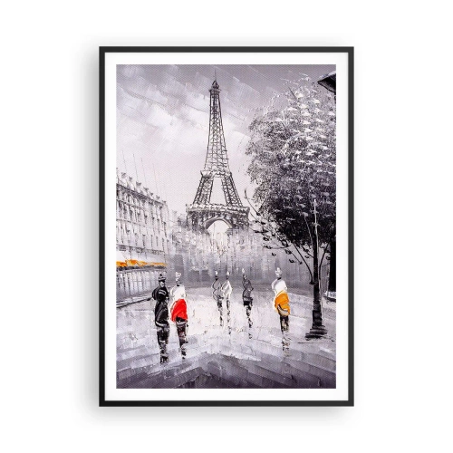Plakat i sort ramme - En parisisk spadseretur - 70x100 cm