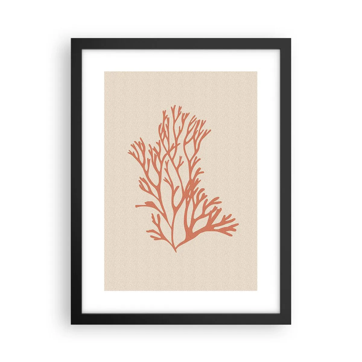 Plakat i sort ramme - Koral filigran - 30x40 cm