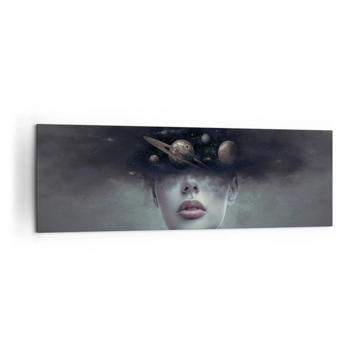 Lærredstryk - Billede på lærred - Og planeterne er ved at gå amok... - 160x50 cm