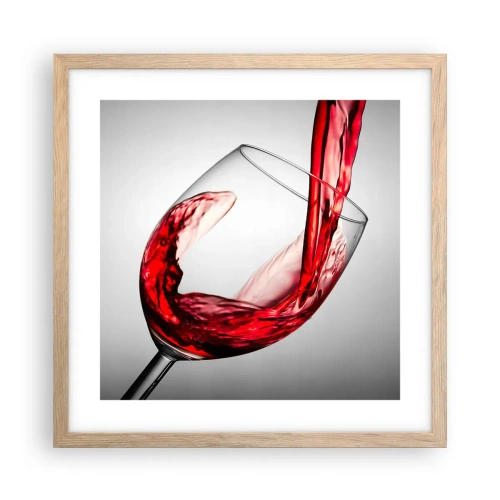 Plakat i ramme af lyst egetræ - Farve - bevægelse - lyd - 40x40 cm