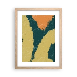 Plakat i ramme af lyst egetræ - Abstraktion - i slowmotion - 30x40 cm