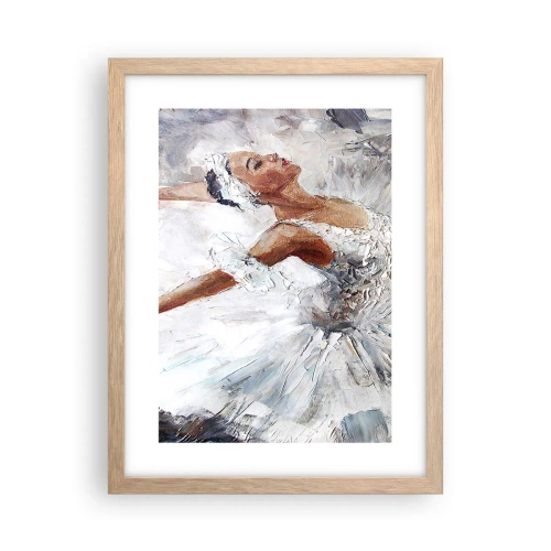 Plakat i ramme af lyst egetræ - Blød og let som tyl - 30x40 cm