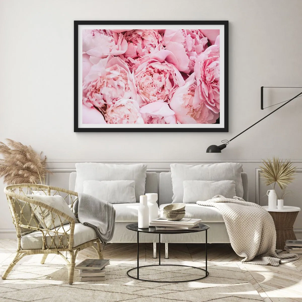 Plakat i sort ramme - Hyggeligt og velduftende - 70x50 cm