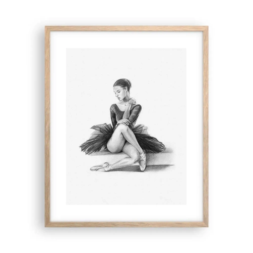 Plakat i ramme af lyst egetræ - Fortryllet af dans - 40x50 cm