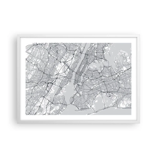Plakat i hvid ramme - Anatomi af en storby - 70x50 cm