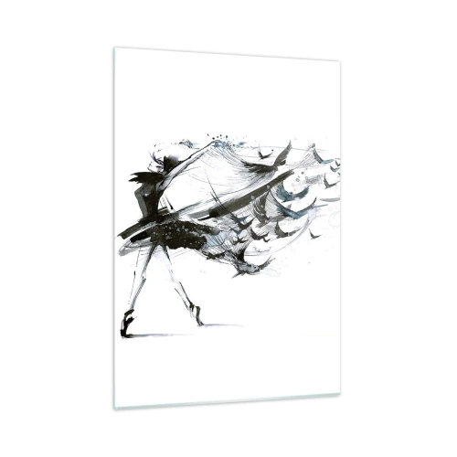 Billede på glas - Musikkens magi sætter dig fri - 50x70 cm