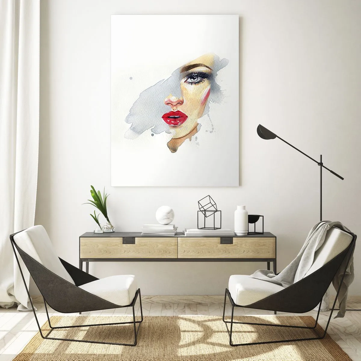 Billede på glas - Refleksion i en vanddråbe - 50x70 cm
