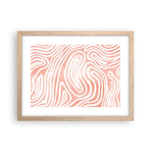 Plakat i ramme af lyst egetræ - I en labyrint af koraller - 40x30 cm