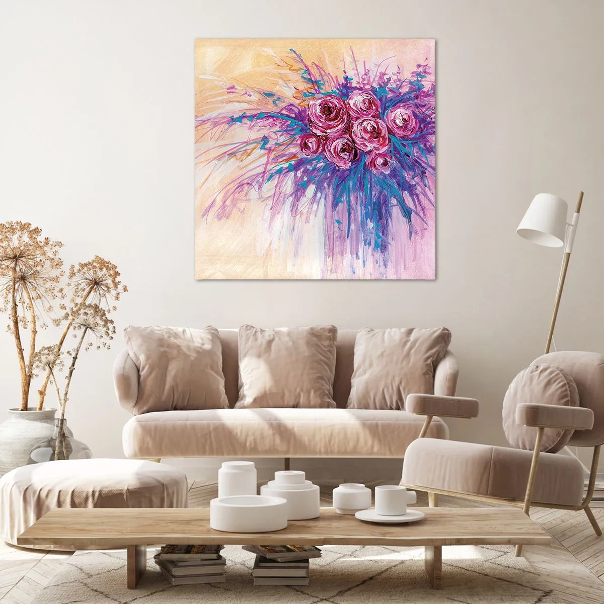 Lærredstryk - Billede på lærred - Rose springvand - 60x60 cm