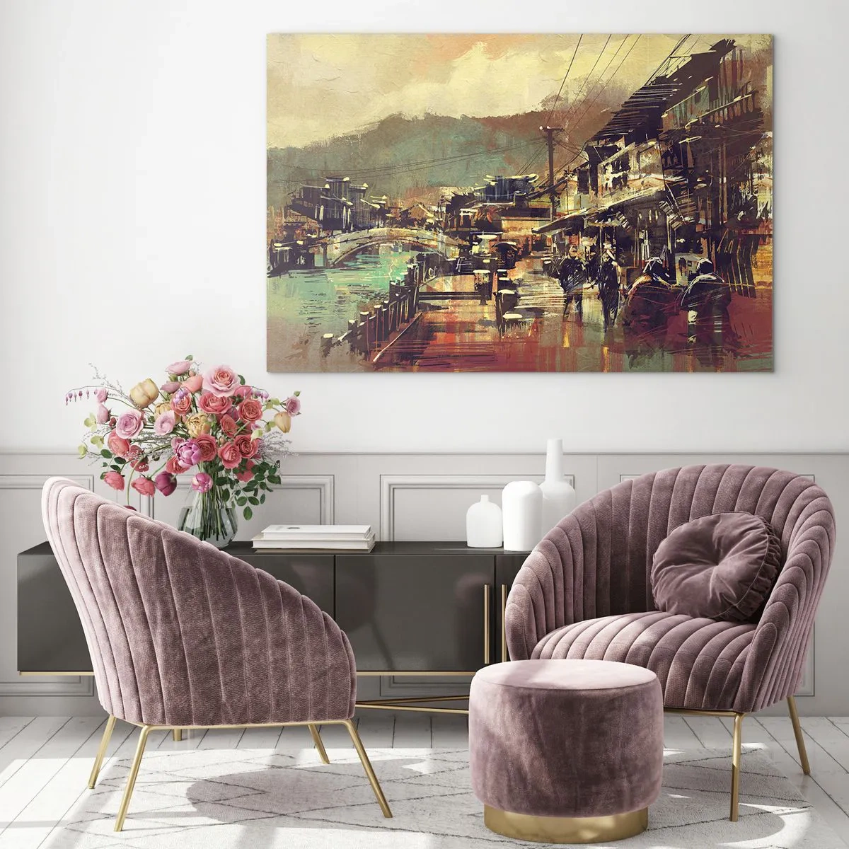 Billede på glas - Livet som et væld af gråt - 100x70 cm