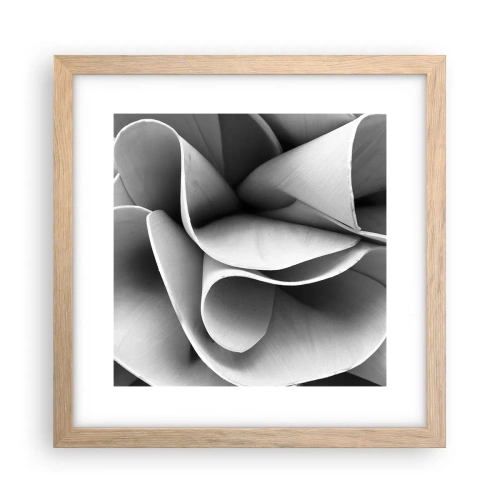 Plakat i ramme af lyst egetræ - Hvad der sker i rummet - 30x30 cm