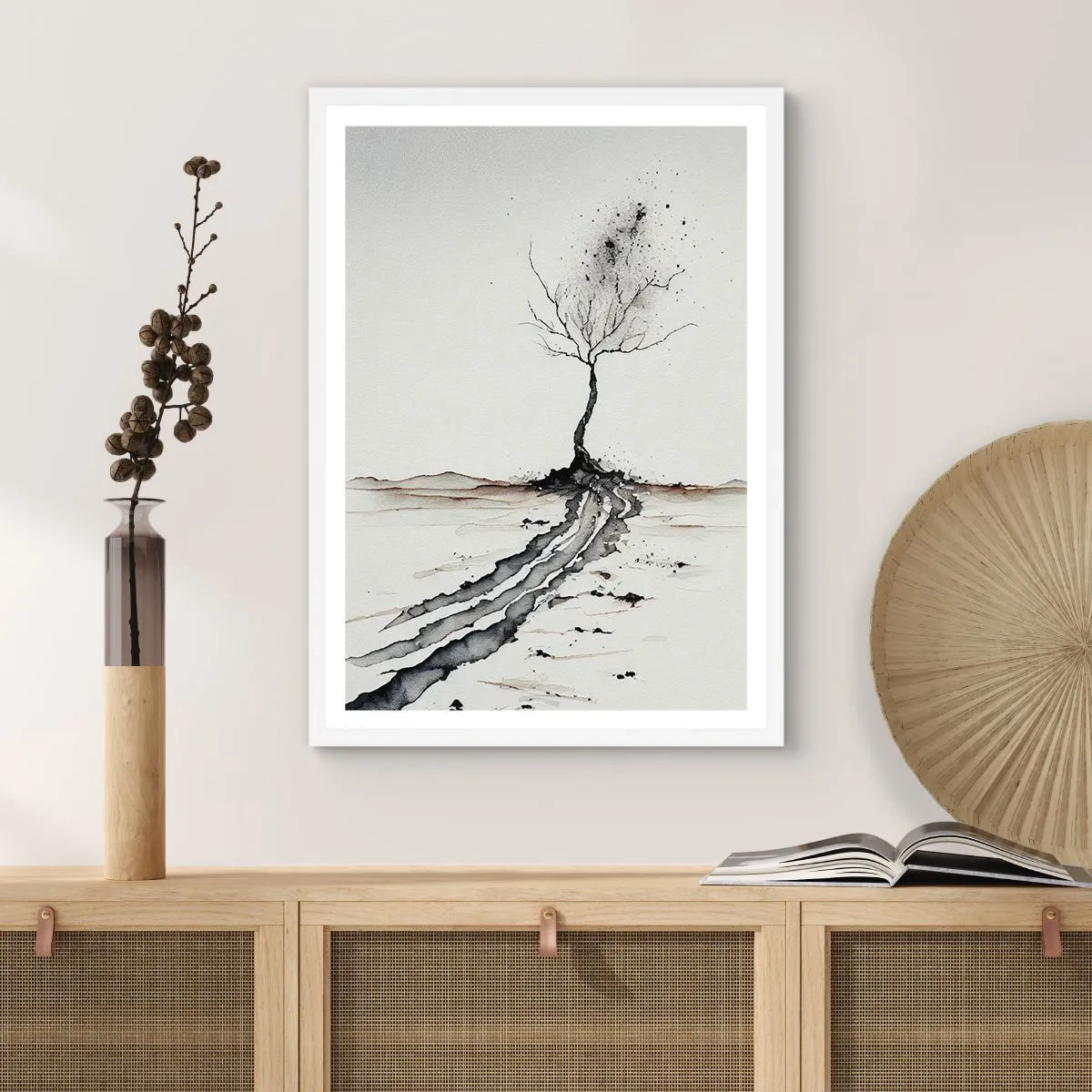Plakat i hvid ramme - Vinterens melankoli - 30x40 cm