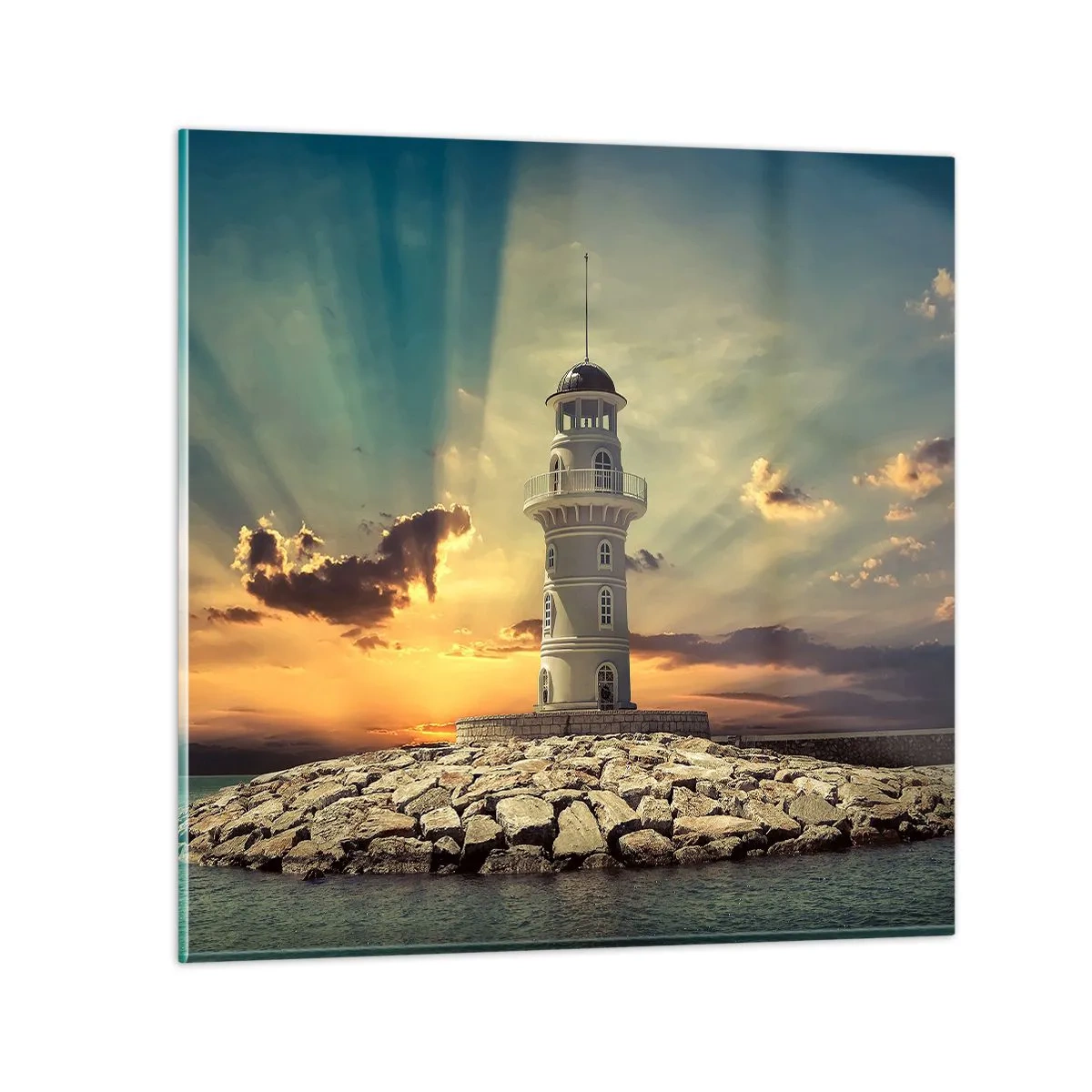 Billede på glas - Lys - Godhed - Skønhed - 60x60 cm