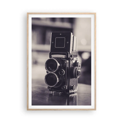 Plakat i ramme af lyst egetræ - Magien i et gammelt fotografi - 70x100 cm
