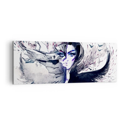 Lærredstryk - Billede på lærred - Dæmonisk og smuk - 140x50 cm
